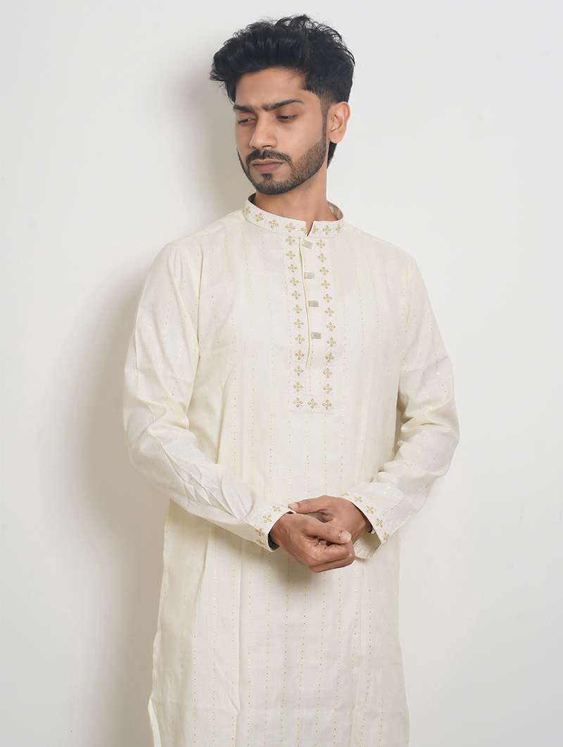 Off White Limited Edition Eid Panjabi Premium Quality