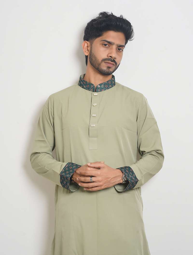 Limited Edition Eid Panjabi Premium Quality - Sage Green