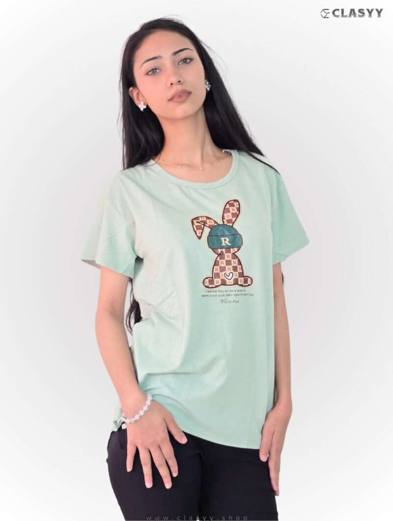 Women's Tshirt Half Sleeve Rabbit