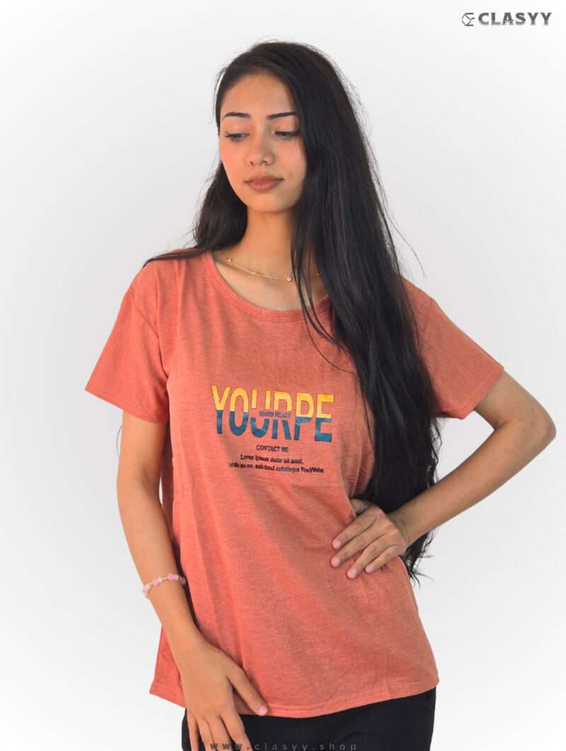 Women's Tshirt Half Sleeve Brown
