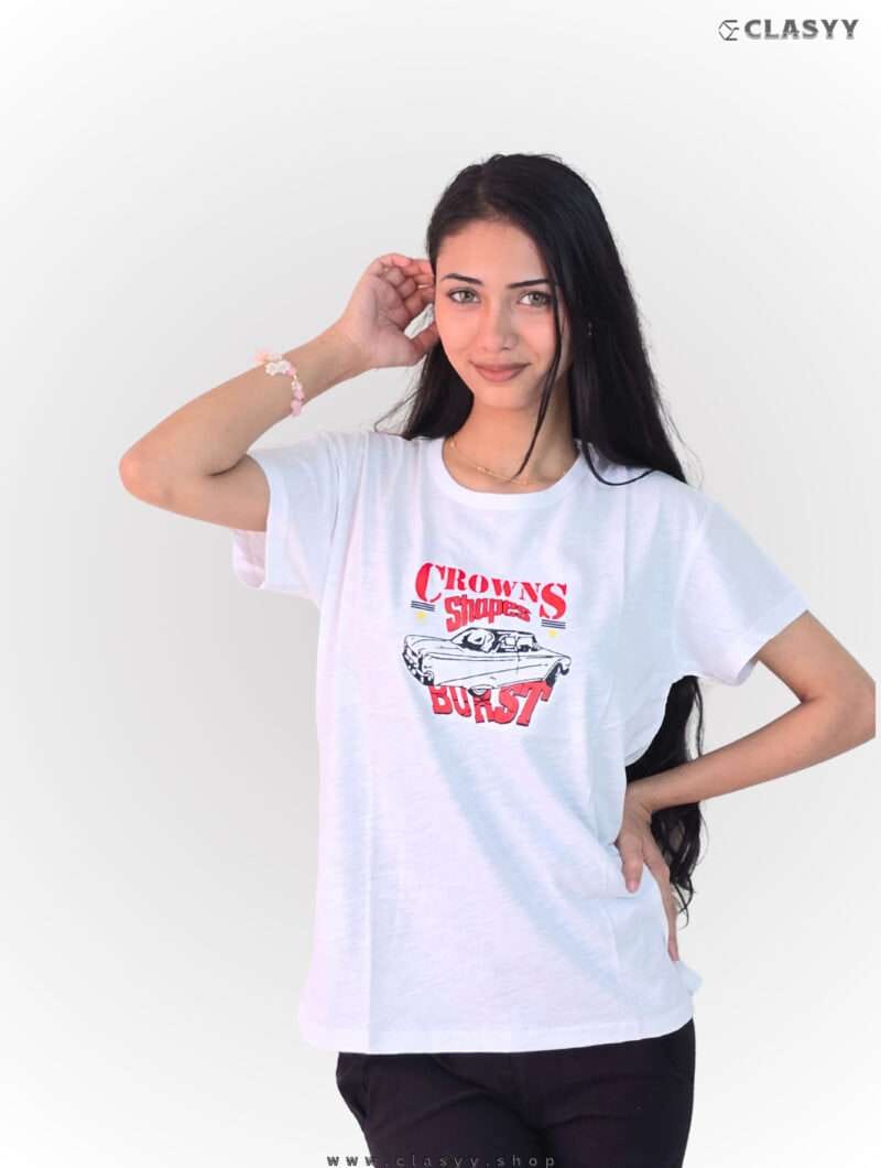 Women's T-shirt Half Sleeve White