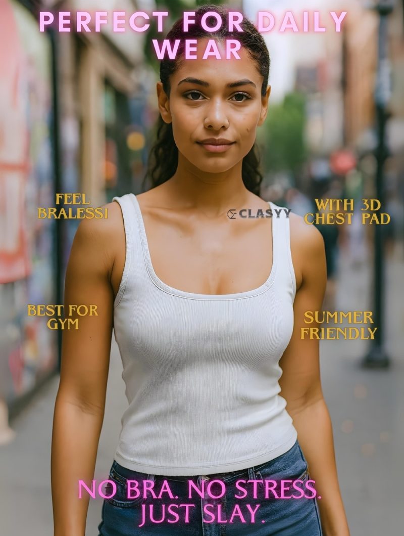 Girls Crop Tank Top with Chest Pad | Best For Summer and Gym