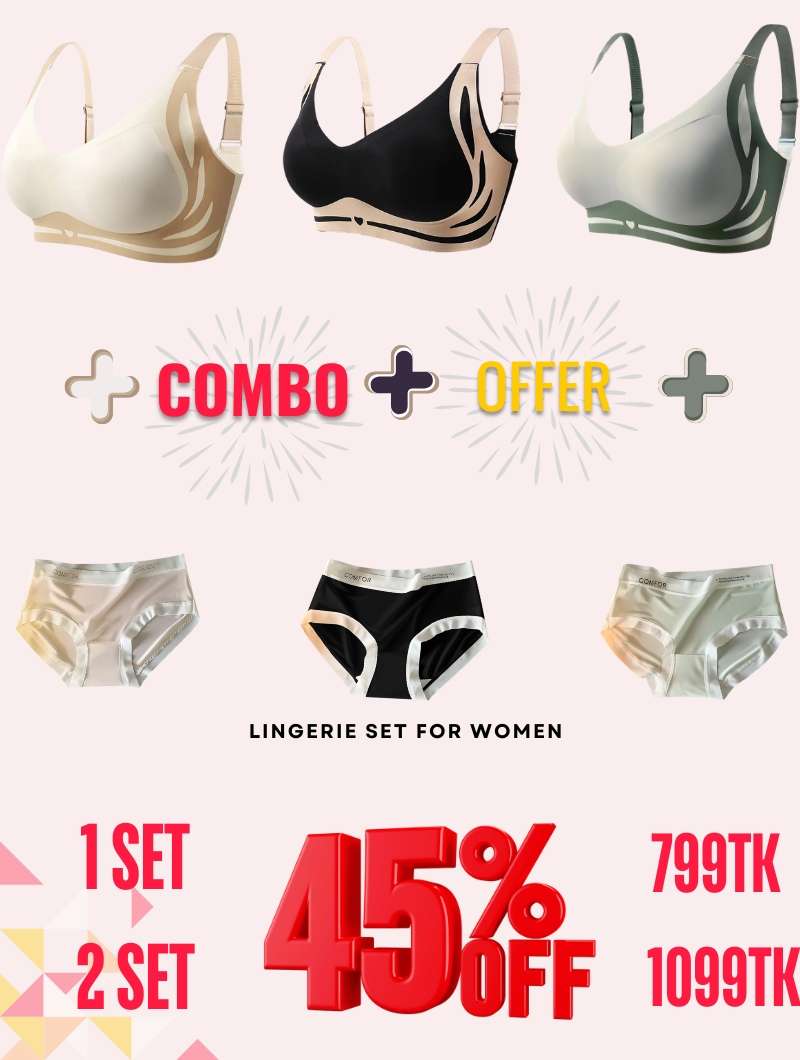 Lingerie Set for Women | Push Up Bra + Sweet Ice Silk Underwear