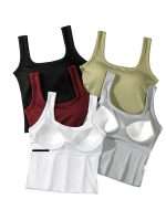 Girls Crop Tank Top with Chest Pad